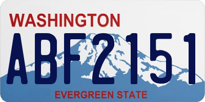 WA license plate ABF2151