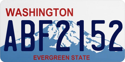 WA license plate ABF2152