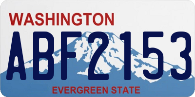 WA license plate ABF2153