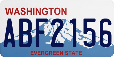 WA license plate ABF2156