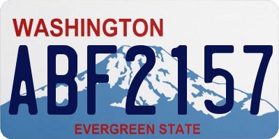 WA license plate ABF2157