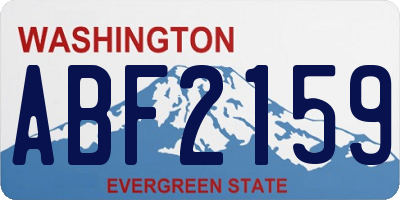 WA license plate ABF2159