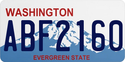 WA license plate ABF2160