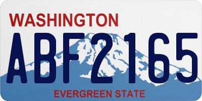 WA license plate ABF2165
