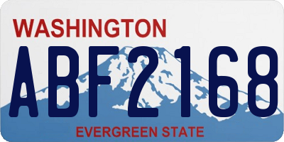 WA license plate ABF2168