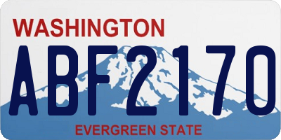 WA license plate ABF2170