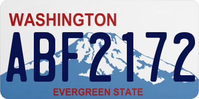 WA license plate ABF2172