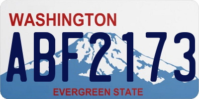 WA license plate ABF2173