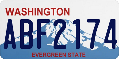 WA license plate ABF2174