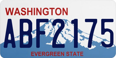 WA license plate ABF2175
