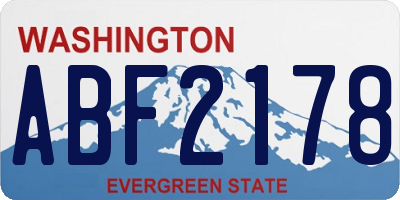WA license plate ABF2178