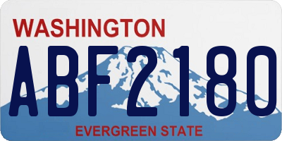 WA license plate ABF2180