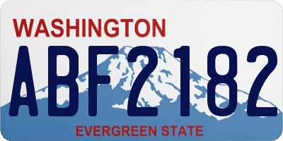 WA license plate ABF2182