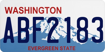 WA license plate ABF2183