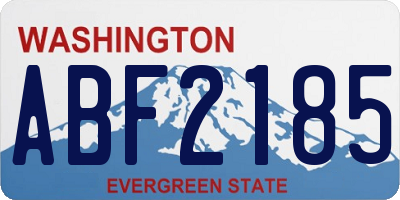 WA license plate ABF2185