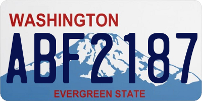 WA license plate ABF2187