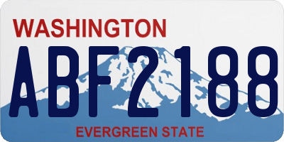 WA license plate ABF2188
