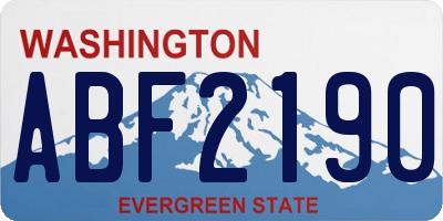 WA license plate ABF2190