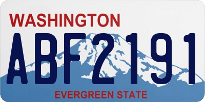 WA license plate ABF2191