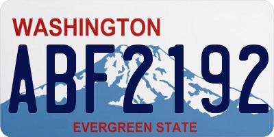 WA license plate ABF2192