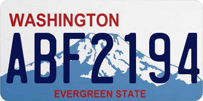 WA license plate ABF2194