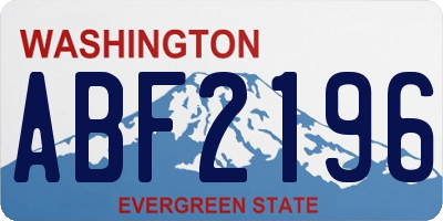 WA license plate ABF2196