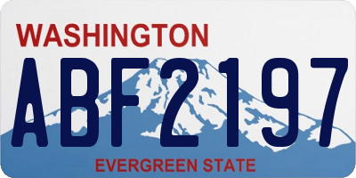 WA license plate ABF2197