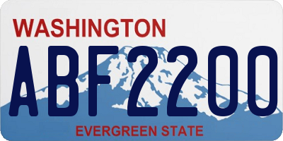 WA license plate ABF2200