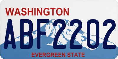 WA license plate ABF2202