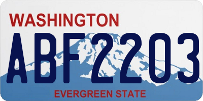 WA license plate ABF2203