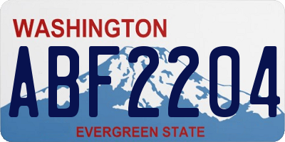 WA license plate ABF2204