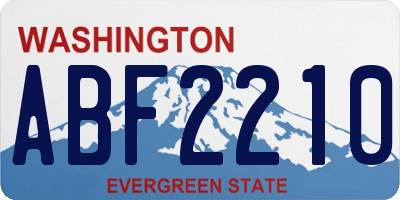 WA license plate ABF2210