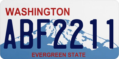 WA license plate ABF2211
