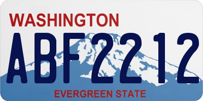 WA license plate ABF2212
