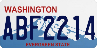 WA license plate ABF2214