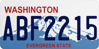 WA license plate ABF2215