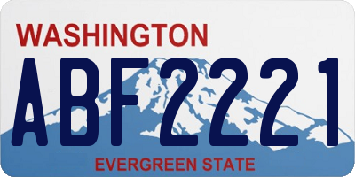 WA license plate ABF2221