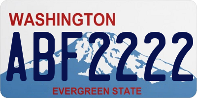 WA license plate ABF2222