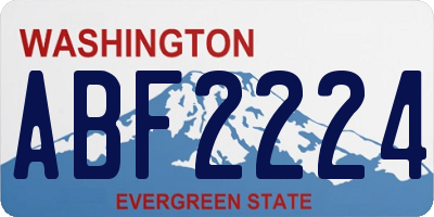 WA license plate ABF2224