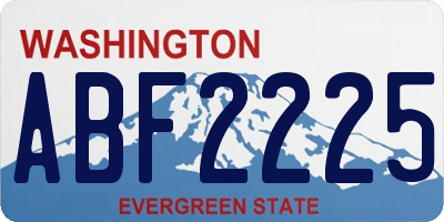 WA license plate ABF2225