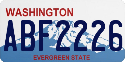 WA license plate ABF2226