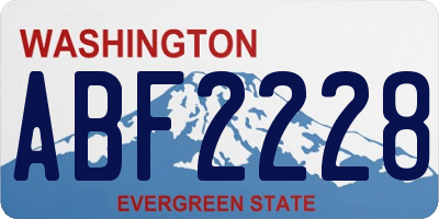 WA license plate ABF2228