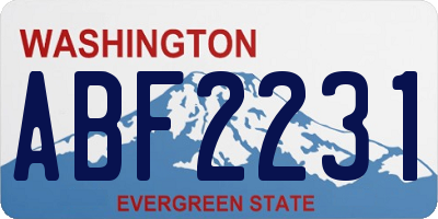 WA license plate ABF2231