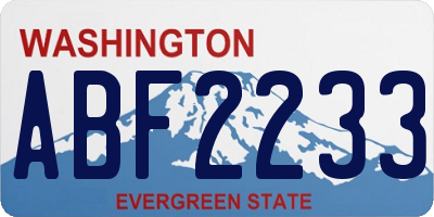 WA license plate ABF2233