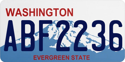 WA license plate ABF2236