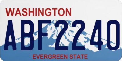 WA license plate ABF2240
