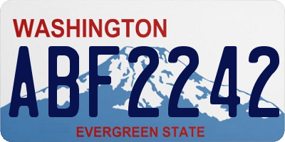 WA license plate ABF2242