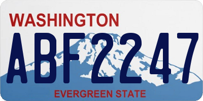 WA license plate ABF2247