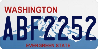 WA license plate ABF2252