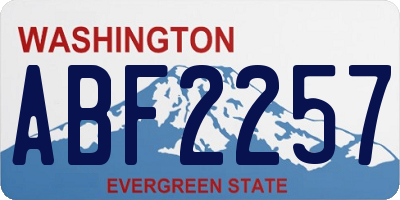 WA license plate ABF2257
